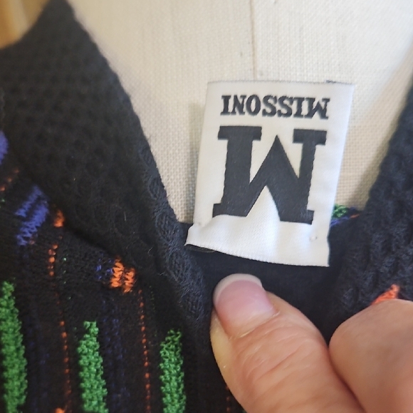 Missoni Vibrant Knit Patterned Dress with Black Textured Sleeves New Size 36 (0) - Picture 5 of 14